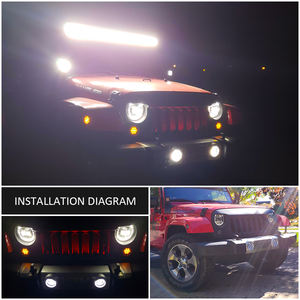 DOT approvato KINGKONG LED Headlight con angel eye led di <span class=keywords><strong>Angelo</strong></span> 7 pollici rotonda halo faro per jeep wrangler jk - Product Image 6