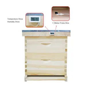 Mini uygun dijital LCD Hygrothermograph sensörü higrometre termometre arıcılık arı kovanı Langstroth Dadant arı kovanı
