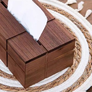 กล่องกระดาษทิชชูไม้ 20x13x9.7 ซม. ดีไซน์ทันสมัยสำหรับห้องนั่งเล่นและโต๊ะรับประทานอาหาร - Product Image 2