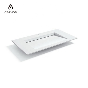 Lavabo Rettangolare in Superficie Solida <span class=keywords><strong>Corian</strong></span> Effetto Marmo per <span class=keywords><strong>Bagno</strong></span> - Product Image 6
