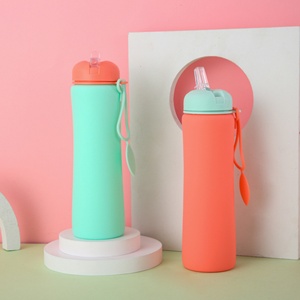 Botella de Agua Plegable de Silicona Resistente a Altas Temperaturas, Venta al Por Mayor, Portátil, para Deportes, Senderismo, con Logotipo Personalizado - Product Image 1