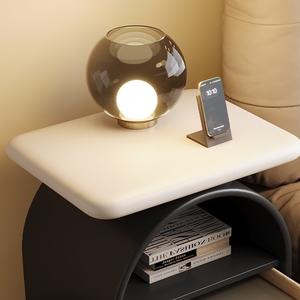 Luxury Black White Mid Century Inspired Nightstand <strong>Circular</strong> <strong>Table</strong> with Metal Legs Modern Accent Sofa <strong>Bedside</strong> <strong>Table</strong> - Product Image 5