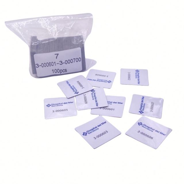 Customized logo Serial Number Printable Programmable Rfid square on Metal Tag Label Anti -Metal NFC RFID Sticker