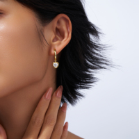 Boucles d'oreilles pendantes en argent sterling 925 avec moissanite taille cœur pour femme, couleur D, moissanite VVS1, boucles d'oreilles à breloques en diamant