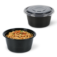 Contenants alimentaires jetables ronds légers empilables avec couvercles, compatibles micro-ondes, 35 oz et 23 oz