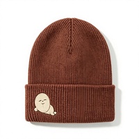 Livraison rapide, bonnet en tricot avec broderie personnalisée, logo IP, broderie IP créative personnalisée, bonnet d'hiver en tricot