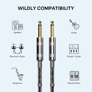 6.35mm 1/4 인치 저소음 기타 케이블 성능 베이스 민속 전기 상자 사운드 믹싱 콘솔 6.5MM 오디오 케이블 - Product Image 4