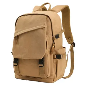 Mochila escolar personalizada a la moda para hombre, mochila para deportes al aire libre, bolsas para ordenador portátil, mochila de lona negra para hombre