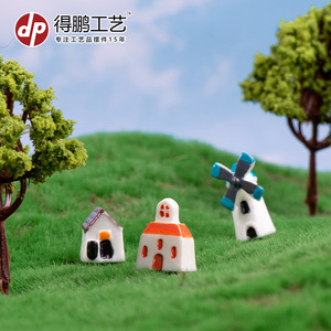 Adornos de Paisaje en Miniatura de Musgo, Casas de Resina, Molinos de Viento, Decoración Creativa para el Hogar - Product Image 4