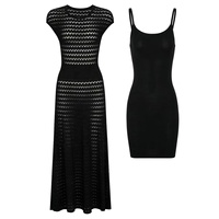 AIMEISI Vêtements pour femmes de haute qualité, ensembles décontractés en crochet élégants sans manches, ensembles deux pièces, robe en tricot pour femmes