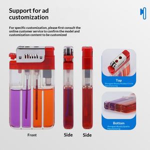 Accendino Trasparente a Doppia Fiamma, Creativo con Stampa per Coppie, Macchina Pubblicitaria Usa e Getta EF-206 in Plastica - Product Image 2