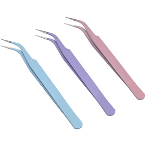 Eyelash tweezers, mochi tweezers, candy-colored journaling tools, DIY craft supplies, card holder <b>clips</b>, curved and straight - Product Image 3