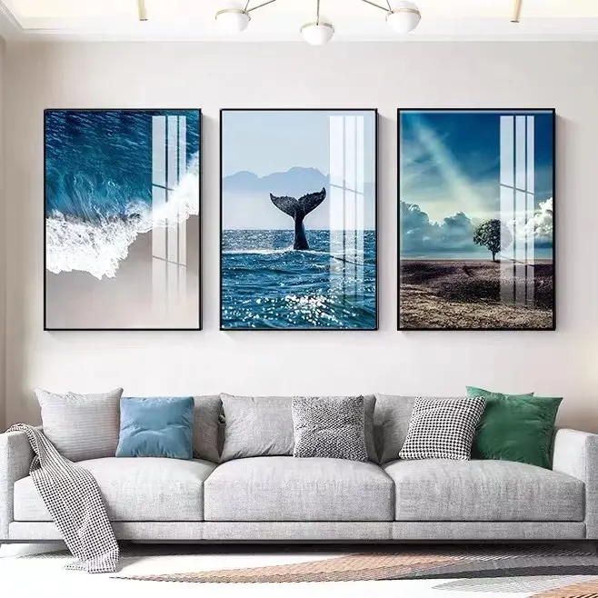 3 panneaux d'art mural de mer nordique, toile imprimée de luxe, couloir, peintures de paysage, cadre, Art naturel, décoration murale pour la maison