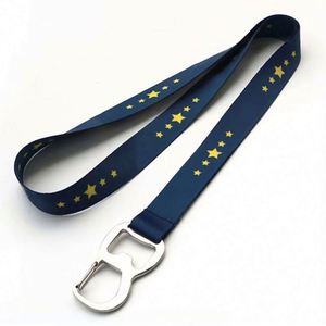 Custom Heat Transfer Printed Soft Black <b>Lanyard</b> with Bottle Opener <b>Lanyard</b> - Product Image 5