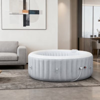 Baignoire Spa Gonflable Portable Pliante en PVC Stratifié, Gonflage Rapide, Baignoire Corps Entier, Conception Antidérapante, Capacité 550L pour 2 Personnes