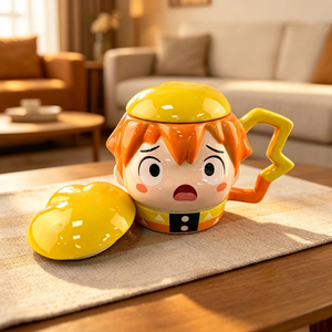 Mug Anime <span class=keywords><strong>Demon</strong></span> <span class=keywords><strong>Slayer</strong></span>: Kimetsu No Yaiba, <span class=keywords><strong>Tasse</strong></span> à café en porcelaine blanche écologique, Ensemble de soucoupes à thé au design créatif de dessin animé - Product Image 2
