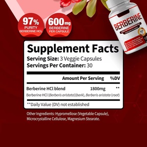Cápsulas de Clorhidrato de Berberina y Canela de Ceilán ODM 1800mg 90 Cápsulas, Mejora la Densidad Ósea y Promueve el Crecimiento del Cabello - Product Image 2