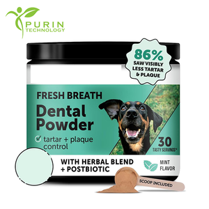 Pó Purin para Cuidado Dental e Hálito Fresco para Cães, com Ervas Naturais e Probióticos para Saúde Digestiva Energizante - Product Image 1