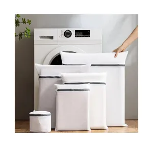 Logo Customized biodegradable Circle Mesh Net Bra Clothes Custom Printing Zipper Washing Wash Laundry Storage Bag