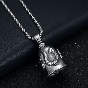 yunnique Stainless Steel <b>Angel</b> Wings <b>Bell</b> Pendant Necklace Unisex Gift Jewelry 3mm Chain 61cm - Product Image 3