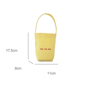 Sac fourre-tout mini écologique personnalisé avec logo brodé, 100% toile de coton, fermeture ouverte, couleur unie, portable, pour le shopping ou comme cadeau - Product Image 6