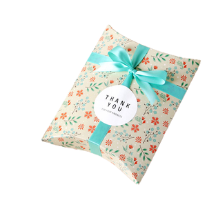 Portable Folding Pillow <b>Box</b> Made of White Cardboard with Ribbon Embossing Four-Color Printing for Creative <b>Small</b> Gifts Snacks - Product Image 1