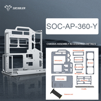 Casing Komputer Socooler Aerometal Full Tower untuk Gamer PC, Sasis Aluminium dengan Panel Samping Berjendela, Port USB Depan, Mendukung RTX 5080