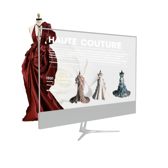 Ultra-thin 30 Inch Transparent OLED Desktop Monitor Self-luminous Display 1080P See-through Screen for Creative Design