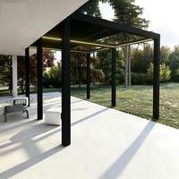 Pavillon en alliage d'aluminium avec persiennes électriques rétractables, intelligent, télescopique, personnalisé, pour villa, jardin, extérieur, pare-soleil, imperméable