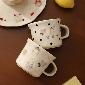 <b>Cute</b> Animal Handmade Pottery Coffee <b>Mug</b> with Special Handle - Product Image 4