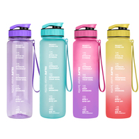 Dégradé Givré Couleur Grande Capacité Personnalisé 1000ml Infuseur Bouteille En Plastique D'eau Durable Tritan Sport Bouteille D'eau