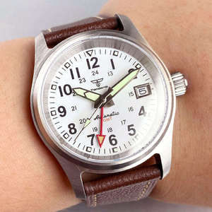 Tandorio 36mm GMT Reloj Piloto para Hombre NH34A Automático Blanco Negro Dial 20ATM Reloj de Viaje Diario - Product Image 2