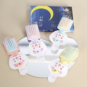 Mini peigne-coussin mignon pour filles, portable, pour massage, format voyage, en plastique, petit, carré, coloré - Product Image 2