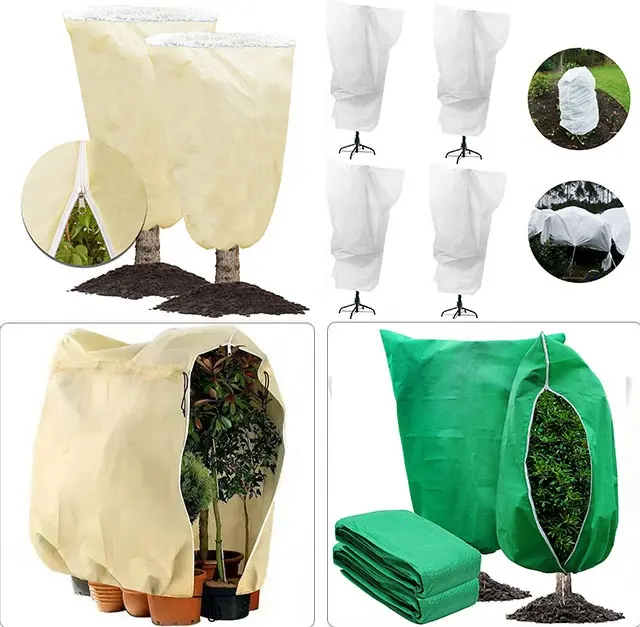 Cubiertas para plantas Protección contra heladas Cremallera Cordón Invierno Protección contra heladas Árbol al aire libre Cubiertas para plantas en maceta Protección