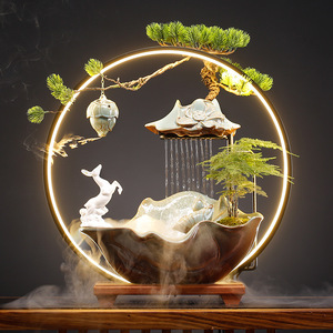 2024 nouveau <span class=keywords><strong>bouddha</strong></span> Guanyin en céramique avec lampe de Table Usb Led lumière reflux <span class=keywords><strong>cascade</strong></span> brûleur d'<span class=keywords><strong>encens</strong></span> - Product Image 1