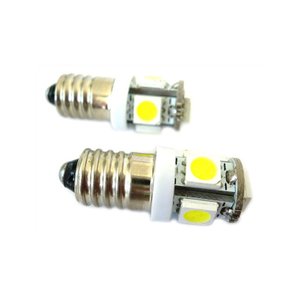 E10 lampadina LED mini vite 5 SMD DC 12V senza polarità luci bianche per auto-illuminazione/lampadine - Product Image 1
