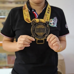 Vàng huy chương danh hiệu Nhà cung cấp tùy chỉnh thực hiện thể thao xoay kim loại huy chương thủ công với dây buộc - Product Image 3