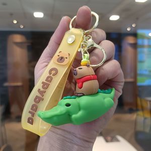 Bán buôn nhà sản xuất 3D PVC nhựa trẻ em dễ thương phim hoạt hình thiết kế xe Móc Chìa Khóa Vòng Sáng tạo capybara Keyring Keychain - Product Image 5