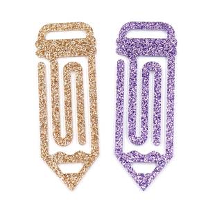 ZSHCH1744 Laser Cut Acrylic Promotional Bookmarks Gold Onion Pink Purple Teacher's Day Gift with Pen Unique Design