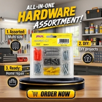 Fabrication chinoise de vis autotaraudeuses galvanisées de haute qualité en PVC blister 66 pièces avec logo personnalisé OEM