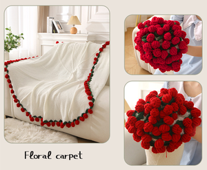Kit de tricot pour couverture fleurie au crochet avec tutoriel, motif muguet et bouquet de roses, cadeau original - Grande Vente - Product Image 6
