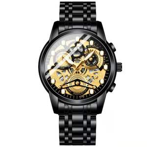 Reloj automático de lujo de alta gama personalizado 24K 18K oro real para hombre reloj mecánico de moissanita de diamante de laboratorio con bisel colorido helado - Product Image 5
