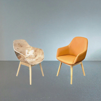 Chaise de salle à manger moderne en tissu velours avec accoudoirs pour hôtel, restaurant, maison, bureau