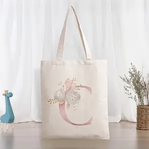 Custom Printed Logo Blank Shopping Bags Canvas Plain Calico Tote, Bag Silkscreen Printing Tote Bags With Custom Printed Logo/