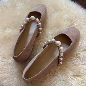 Chaussures plates élégantes Mary Jane à perles pour mariage, légères et respirantes, à talon bas, pour femme, printemps-été - Product Image 2