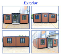 Casas Contenedor Prefabricadas Plegables de 20 y 40 pies, 2 Dormitorios con Cocina y Sala de Estar, Edificio Moderno para Oficinas y Hoteles
