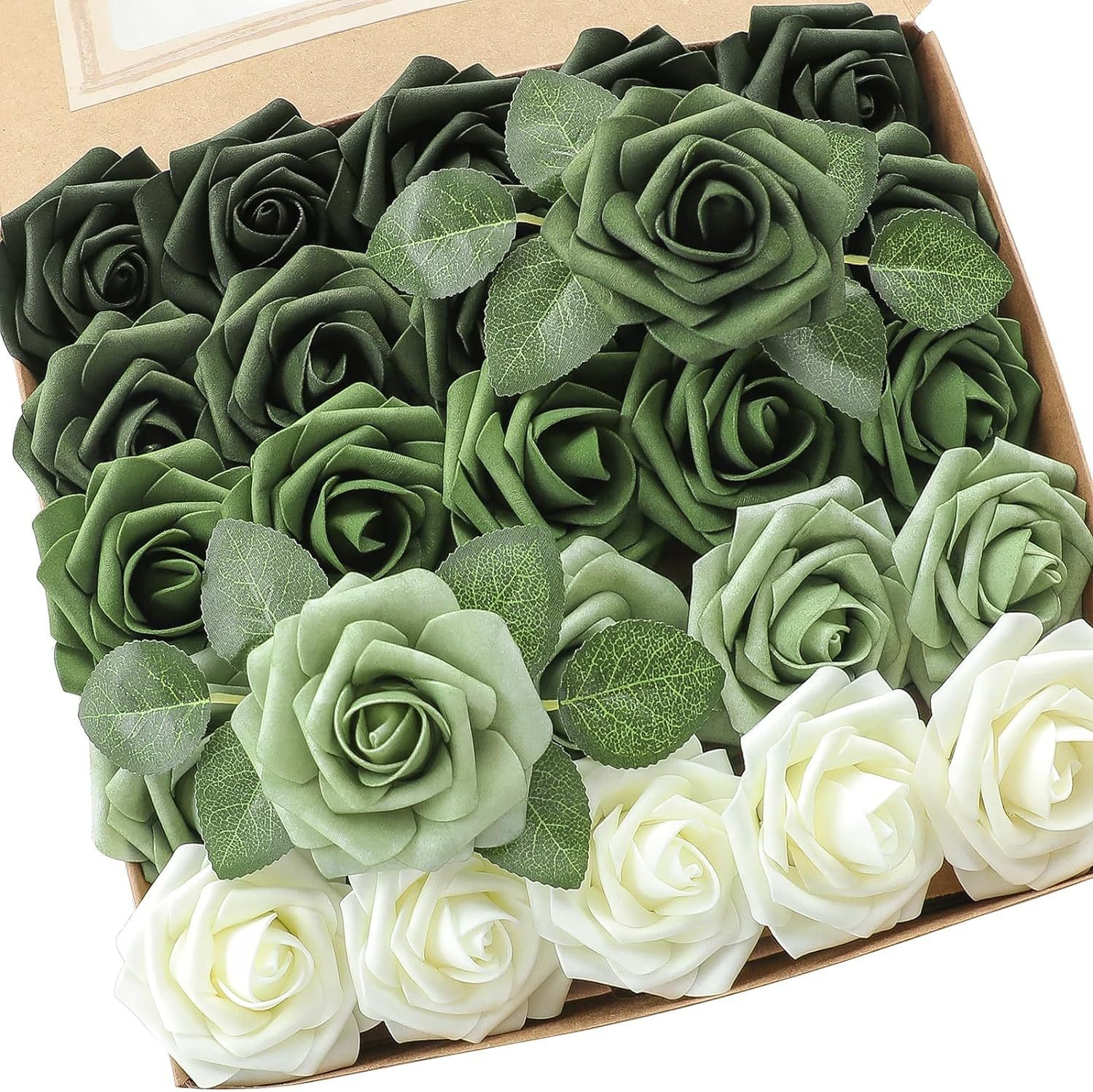 Multi 25 fleurs en mousse vert dégradé