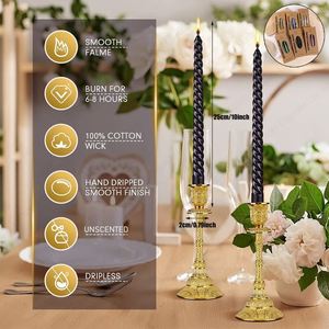 Bougies spirales métalliques non parfumées de 10 pouces de long, forme ronde, pour spa, dîner, mariage, fête, bâtonnets à brûler - Product Image 6