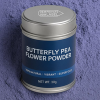 Bubuk Ekstrak Herbal Bunga Kacang Kupu-kupu Alami 100% Murni Alami Blue Matcha Kemasan Vakum Drum Kualitas Makanan Sehat