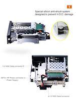 Rak Mobile SATA SSD HDD Hot Swap Multifungsi Tanpa Tray Unestech dari Baja Anti Karat 2.5+3.5 inci untuk Enclosure Drive Optik